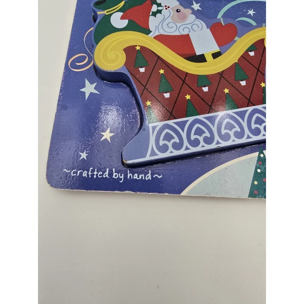 2 Melissa & Doug Chunky Puzzle Christmas Tree Santa Reindeer Preschool Wooden
